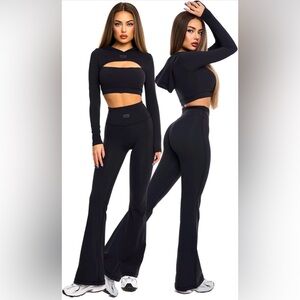 Fitology Workout High Rise Flare Yoga Pants, Size M